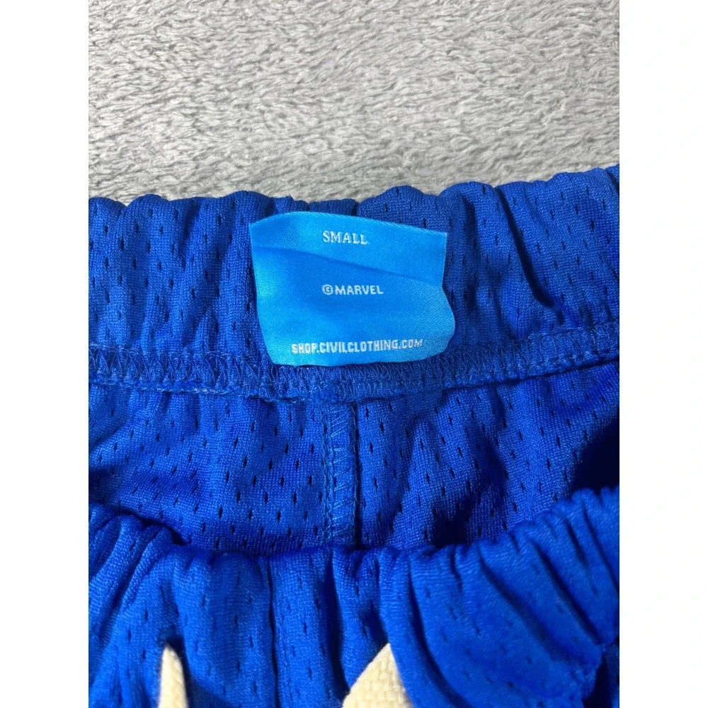 Civil Regime Marvel Wolverine Mesh Shorts Blue Yellow Mens Small NWT